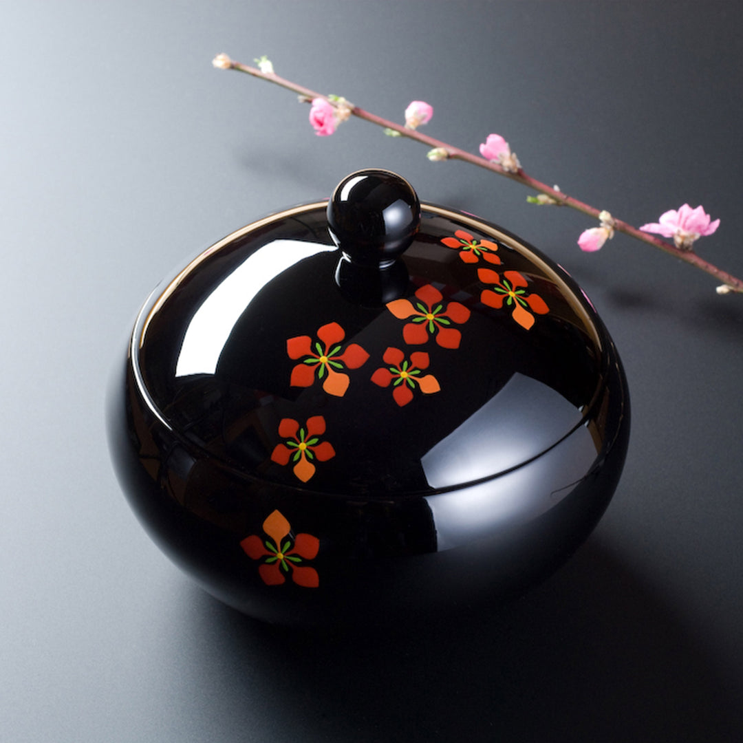 琉古菓子器 彩漆ホウオウボク