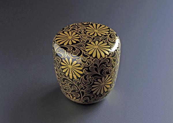 中棗 箔絵菊唐草