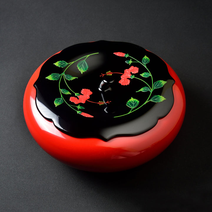 柿型菓子器 特大 ハイビスカス