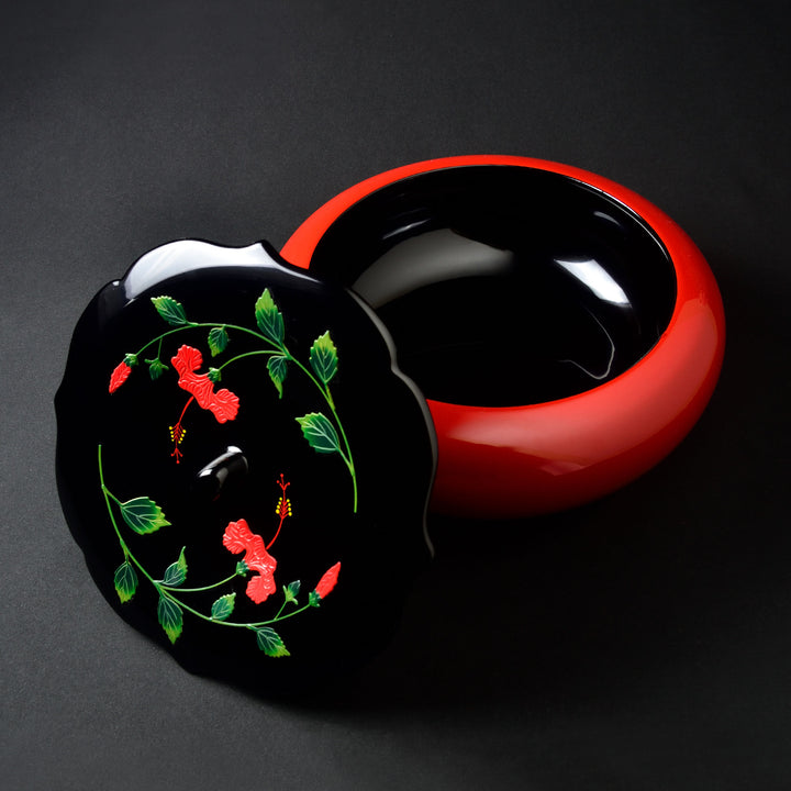 柿型菓子器 特大 ハイビスカス