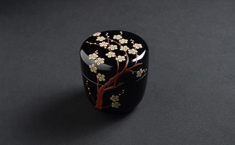 琉球漆器 棗（なつめ） 桜（蒔絵） （舞桜蒔絵中棗（まいさくら