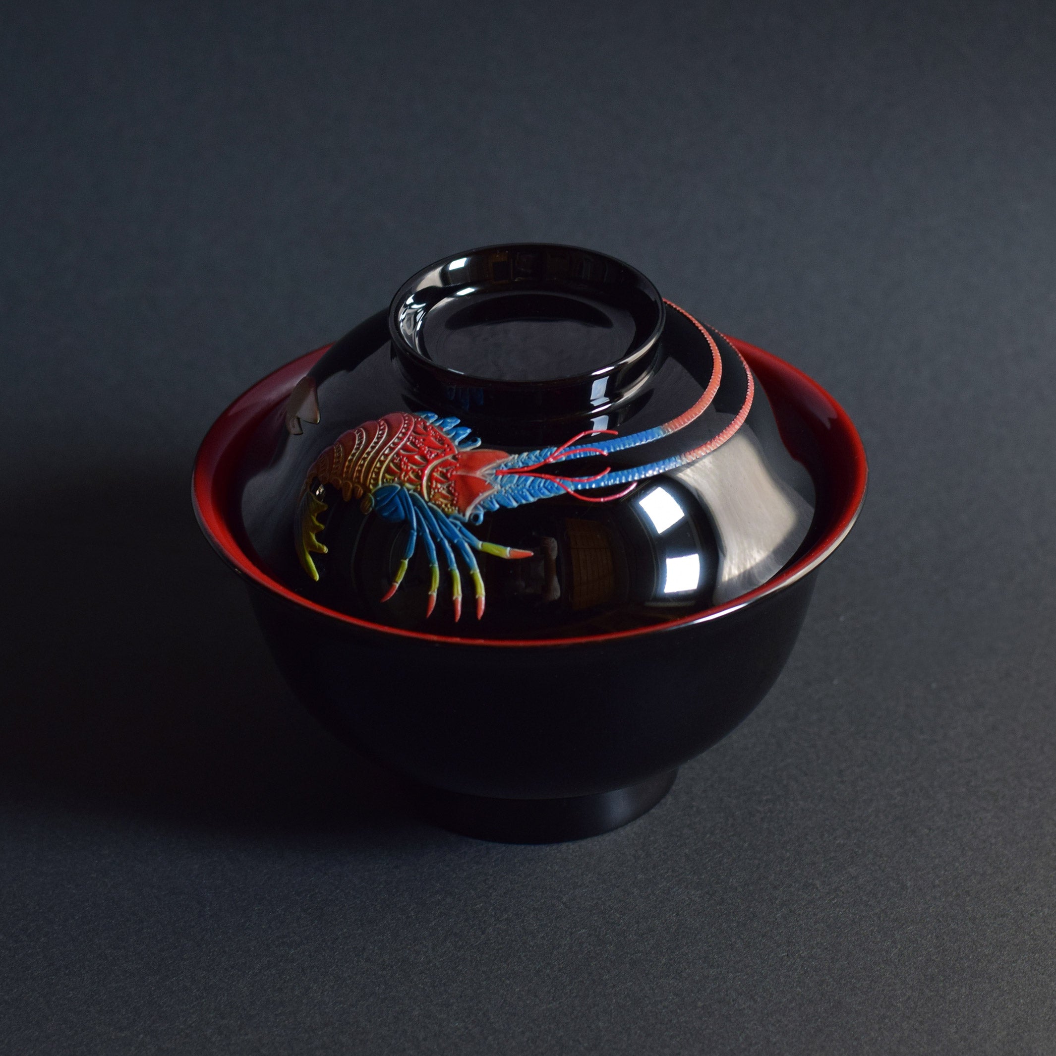 明治レトロ☆海老柄御椀2個&昭和レトロ☆海老柄 漆器重箱 明治レトロ